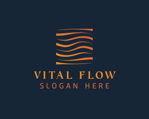 Abstract Water Wave Square logo design