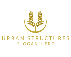 Modern U Wheat logo design