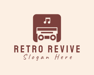 Retro Music Boombox logo design