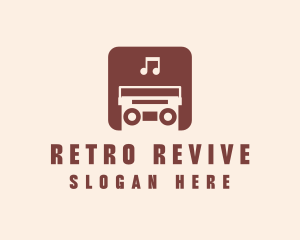 Retro Music Boombox logo design