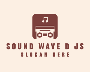 Retro Music Boombox logo design