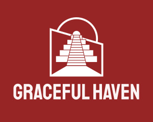 Architectural Mayan Temple  logo