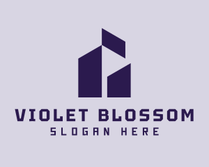 Violet Building Real Estate logo design