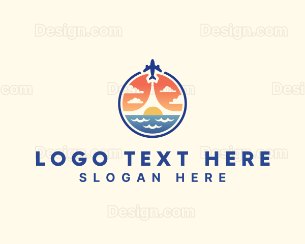 Ocean Plane Holiday Flight Logo