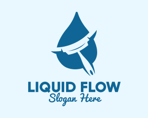 Squeegee Water Drop  logo design