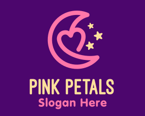 Pink Heart Night logo design