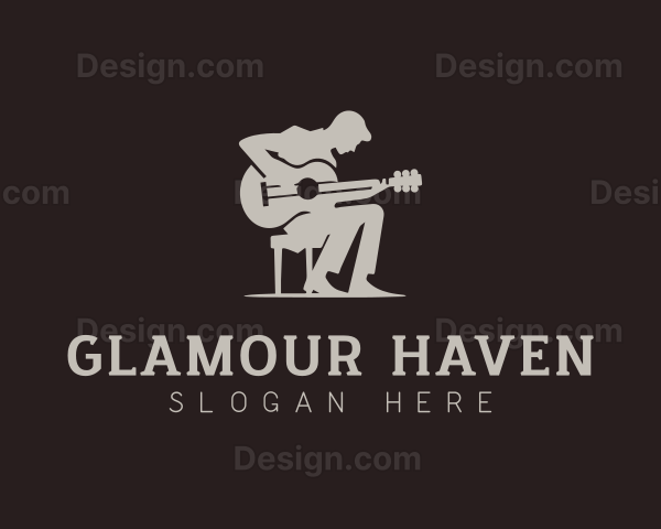 Guitar Acoustic Instrument Logo