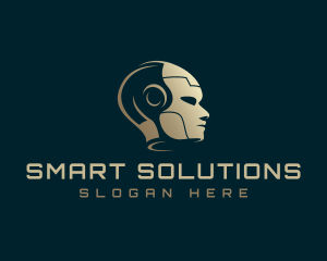 Artificial Intelligence Humanoid Robot logo design