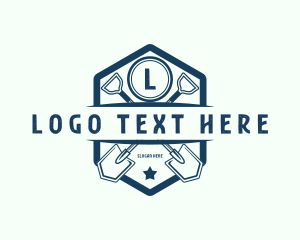 Landscaping Shovel  Tool Logo