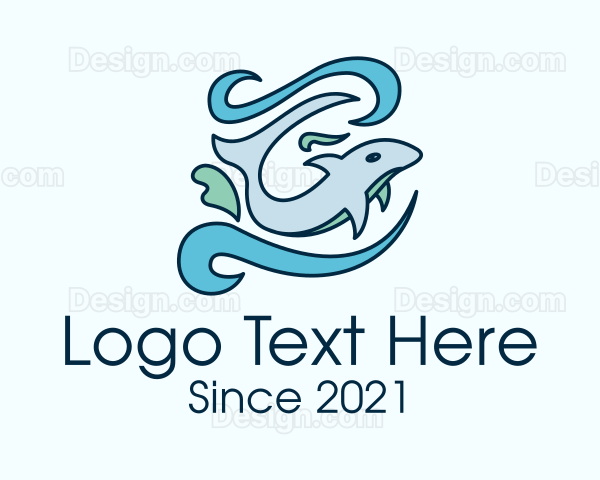 Ocean Dolphin Swim Logo