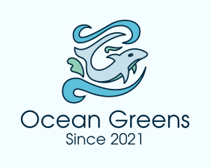 Ocean Dolphin Swim logo design