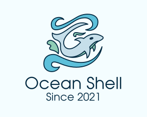 Ocean Dolphin Swim logo design