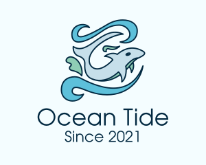 Ocean Dolphin Swim logo design