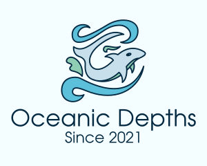 Ocean Dolphin Swim logo design