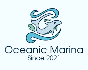 Ocean Dolphin Swim logo design