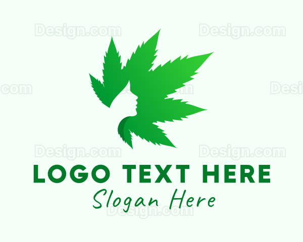 Marijuana Leaf Woman Logo