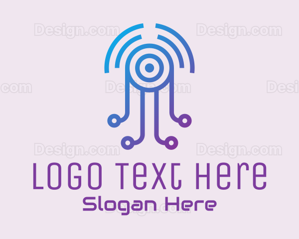 Futuristic Jellyfish Tech Logo