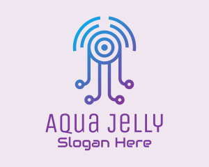 Futuristic Jellyfish Tech logo