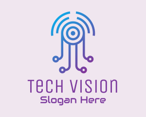 Futuristic Jellyfish Tech logo design