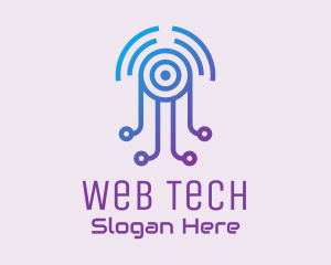 Futuristic Jellyfish Tech logo design