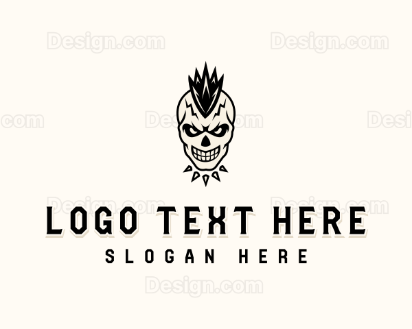 Skull Mohawk Rockstar Logo