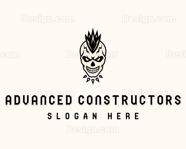 Skull Mohawk Rockstar Logo