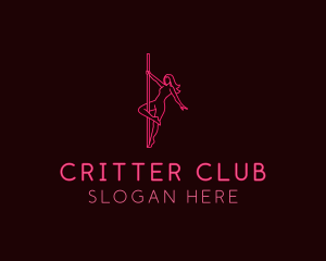 Neon Pole Dancer logo design