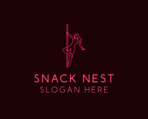 Neon Pole Dancer logo design