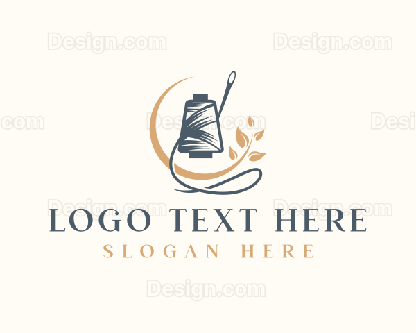 Sewing Thread Needle Plant Logo