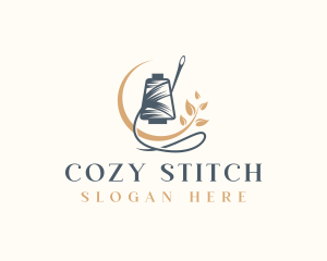 Sewing Thread Needle Plant logo design