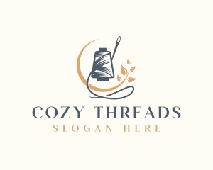 Sewing Thread Needle Plant logo design