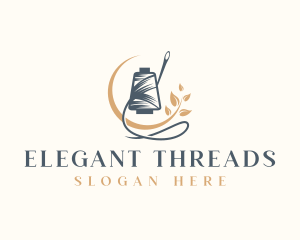 Sewing Thread Needle Plant logo design