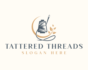 Sewing Thread Needle Plant logo design