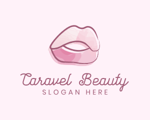 Watercolor Glossy Lips logo design