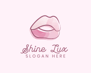 Watercolor Glossy Lips logo design