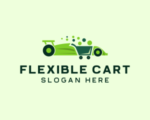 Racing Shopping Cart logo design