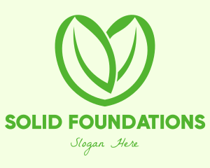Green Eco Leaf Heart logo