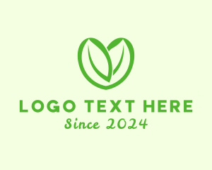 Green Eco Leaf Heart logo