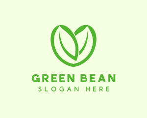 Green Eco Leaf Heart logo design