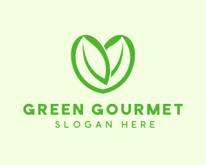 Green Eco Leaf Heart logo