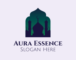 Aura Mosque Silhouette logo design