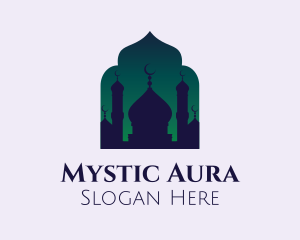 Aura Mosque Silhouette logo design