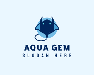 Blue Manta Stingray logo design