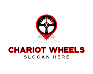 Steering Wheel Speedometer logo design