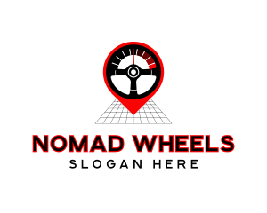 Steering Wheel Speedometer logo design