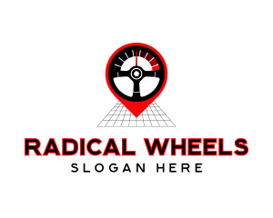 Steering Wheel Speedometer logo design