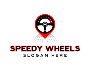 Steering Wheel Speedometer logo design