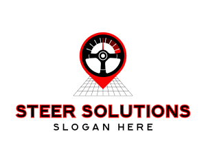 Steering Wheel Speedometer logo design