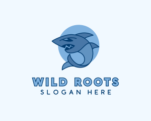 Angry Wild Shark logo design