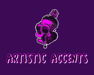 Purple Skull Spray Paint logo design
